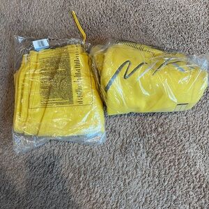 Yellow Blanket with Gray Accents